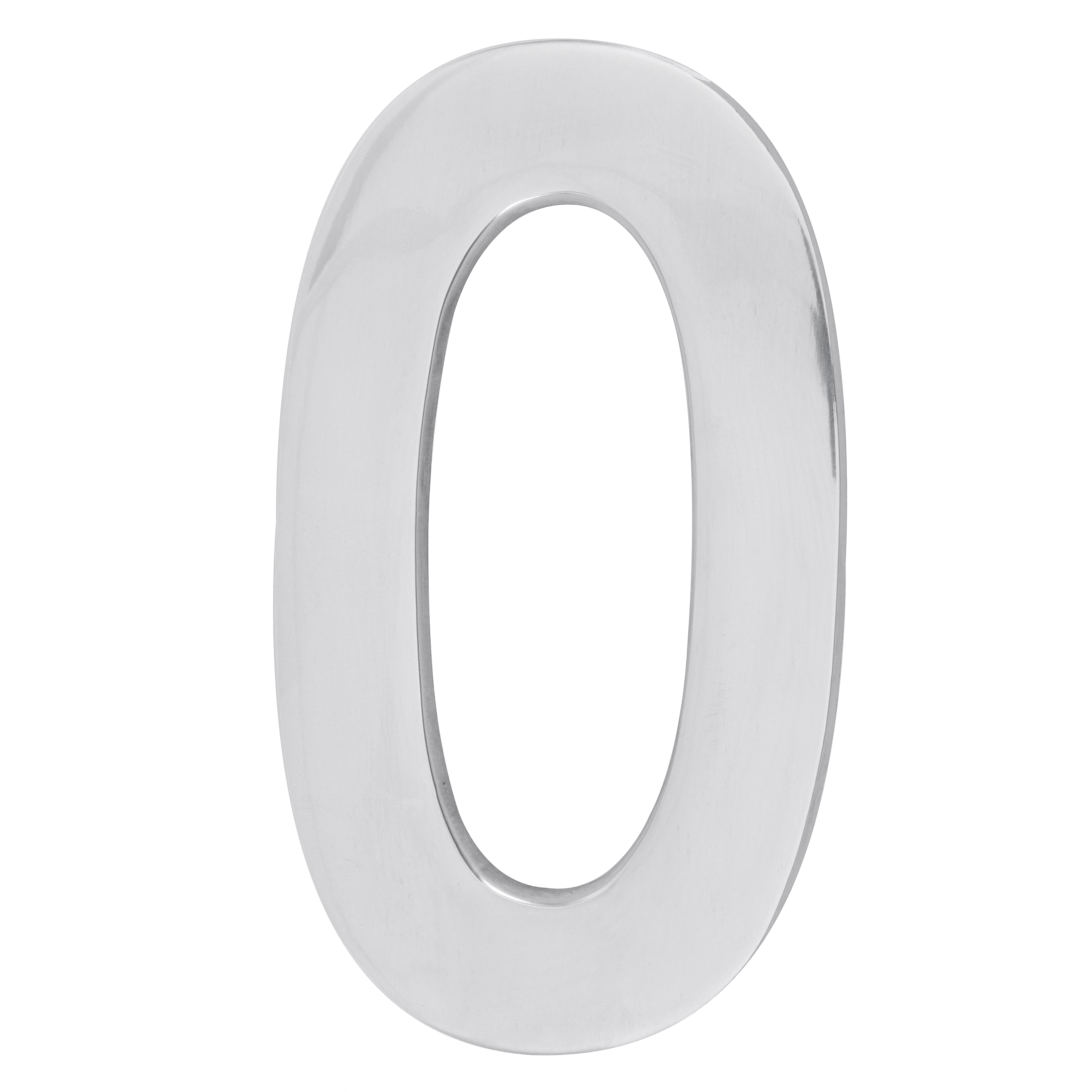 Número Casa "0" 22cm Parafusar Alumínio Cinza