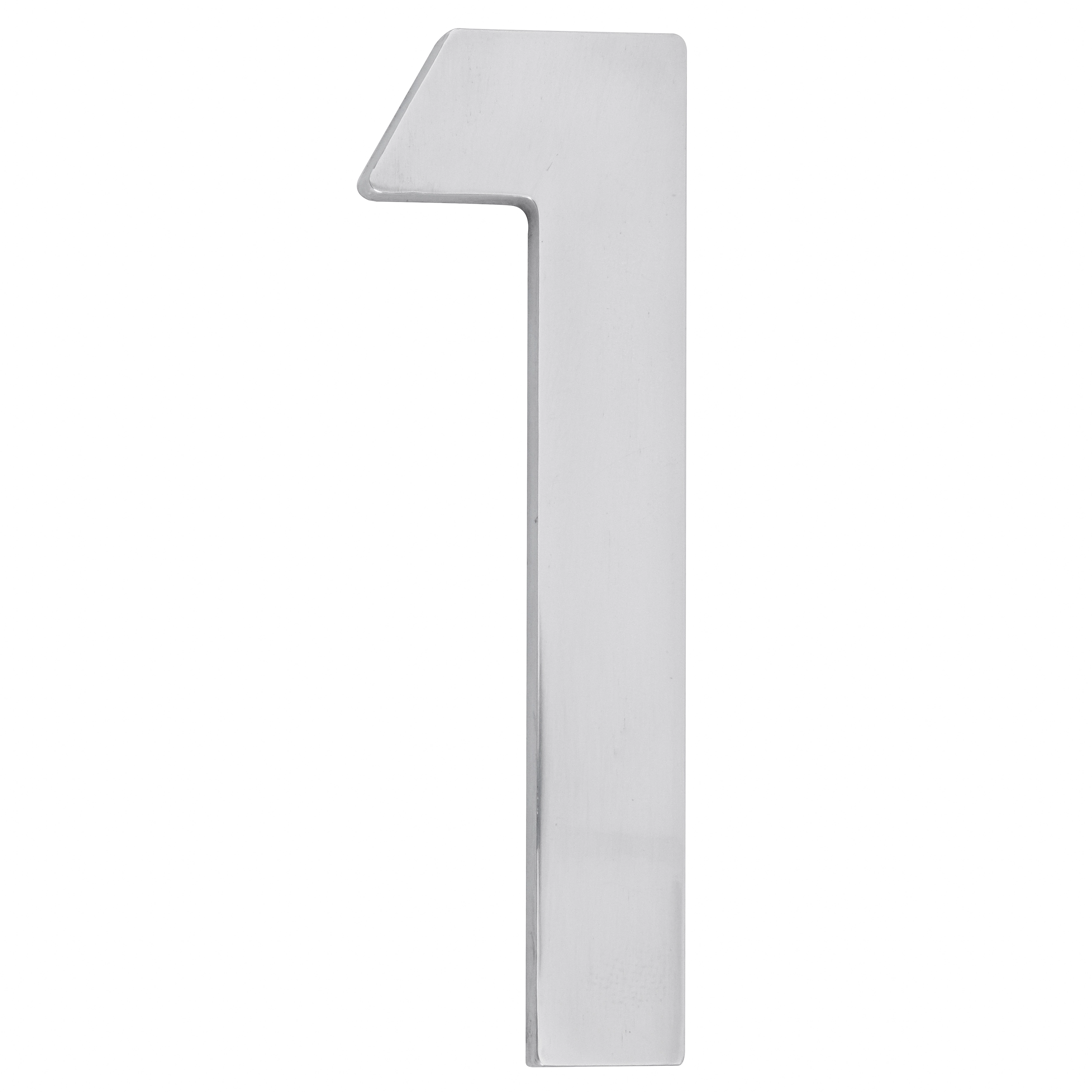 Número Casa "1" 22cm Parafusar Alumínio Cinza