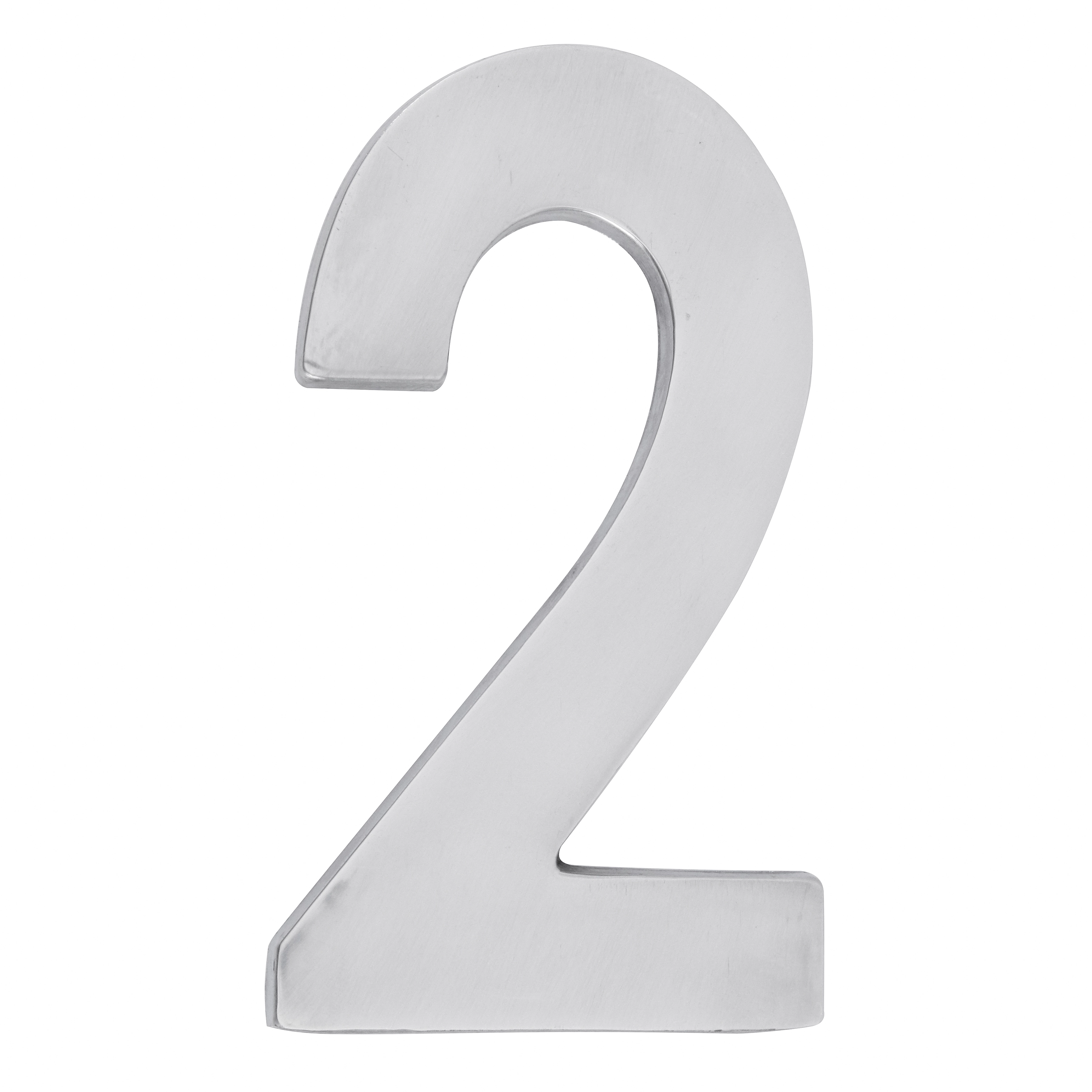 Número Casa "2" 22cm Parafusar Alumínio Cinza