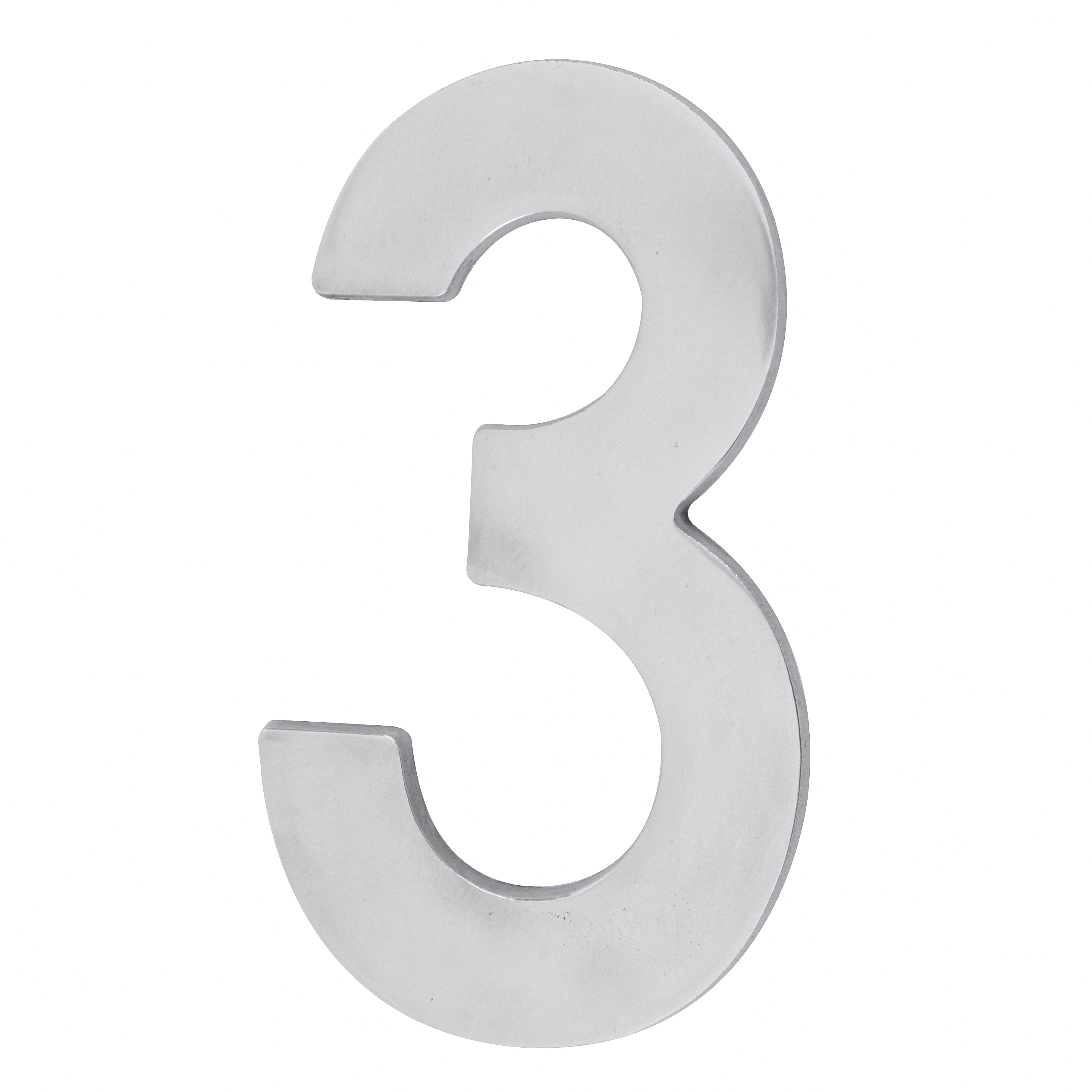 Número Casa "3" 22cm Parafusar Alumínio Cinza