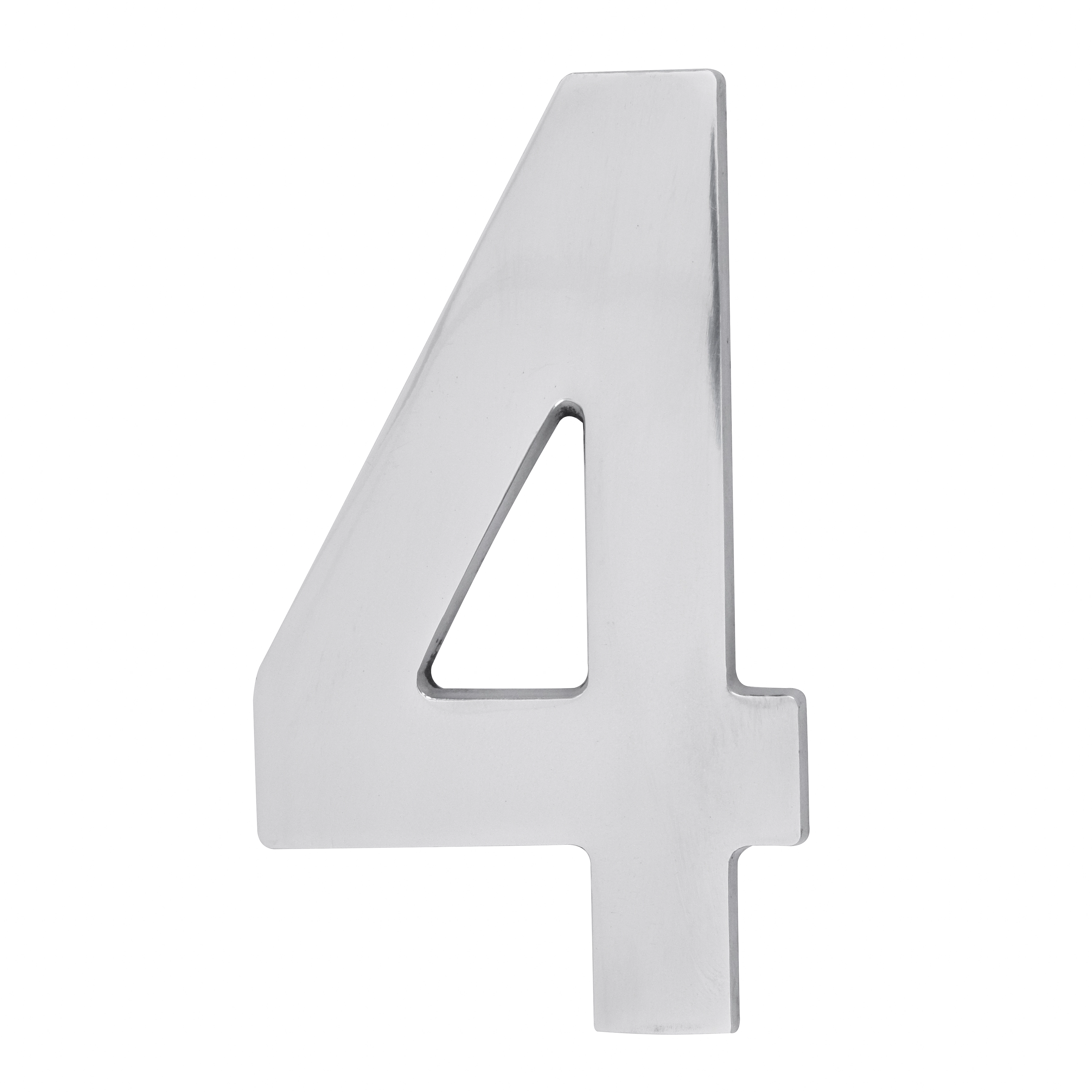 Número Casa "4" 22cm Parafusar Alumínio Cinza