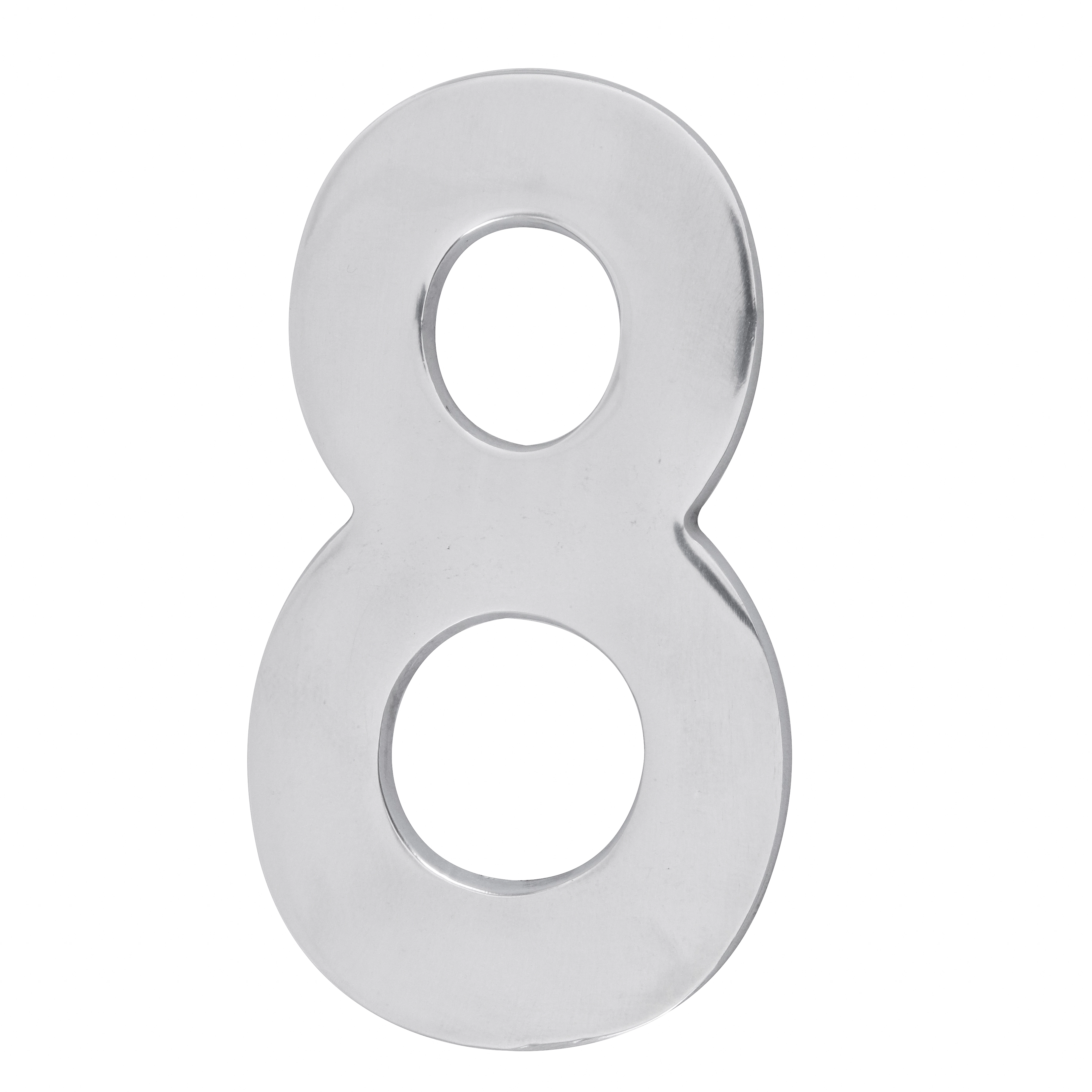 Número Casa "8" 22cm Parafusar Alumínio Cinza