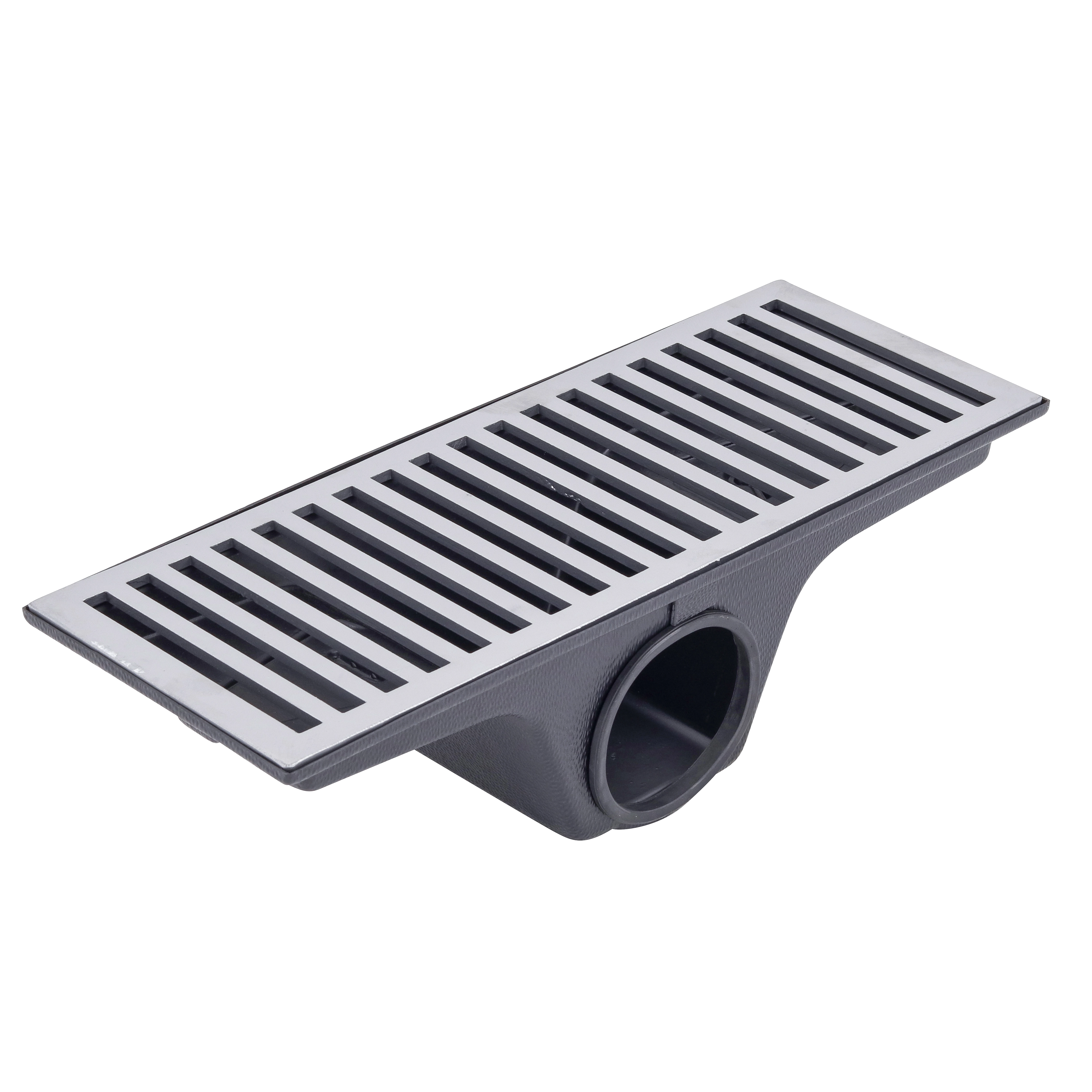 Conjunto Grelha e Porta Grelha para Pedestres Externo Alumínio Polido 18.5x50cm Cinza LG Mais