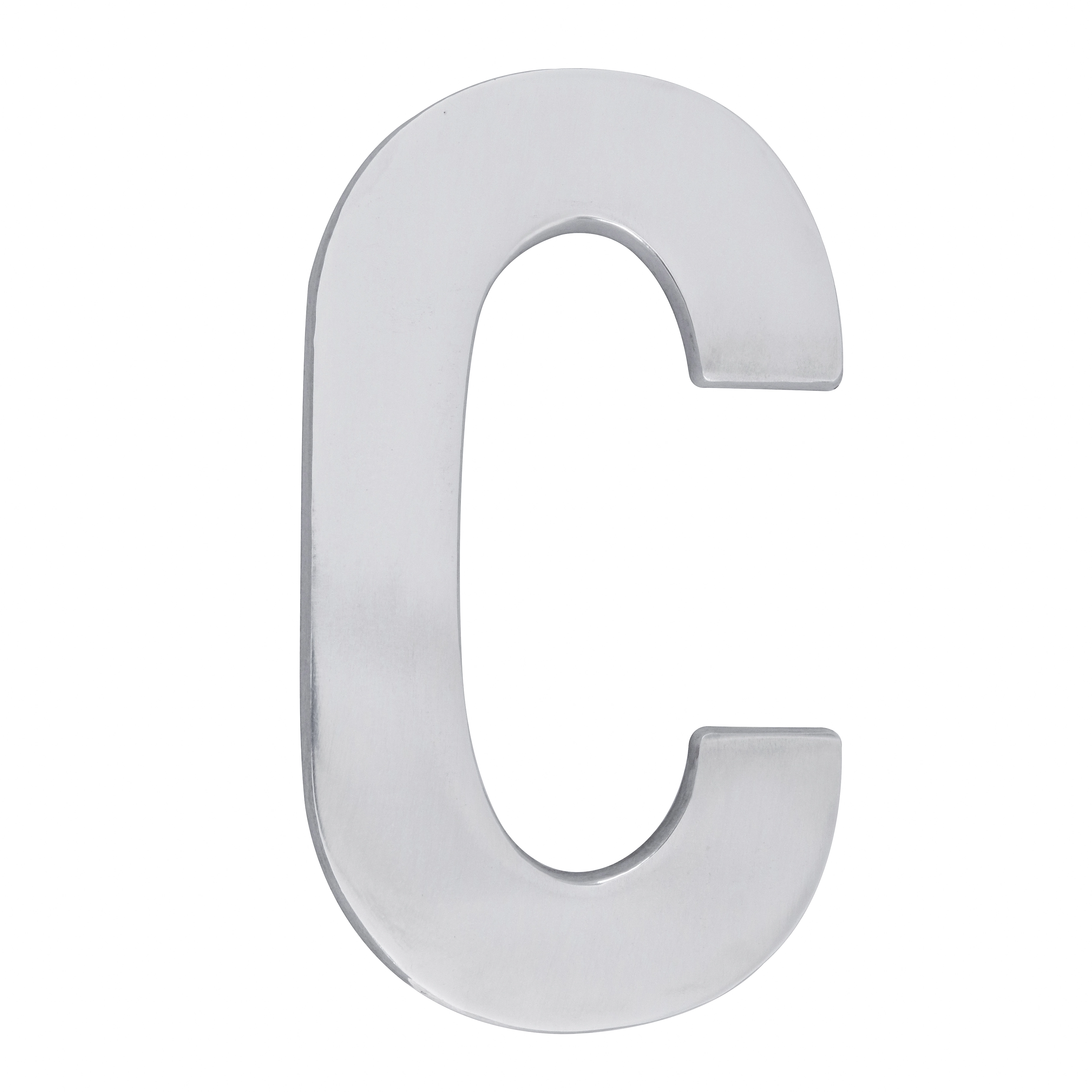Letra Casa "C" 22cm Parafusar Alumínio Cinza