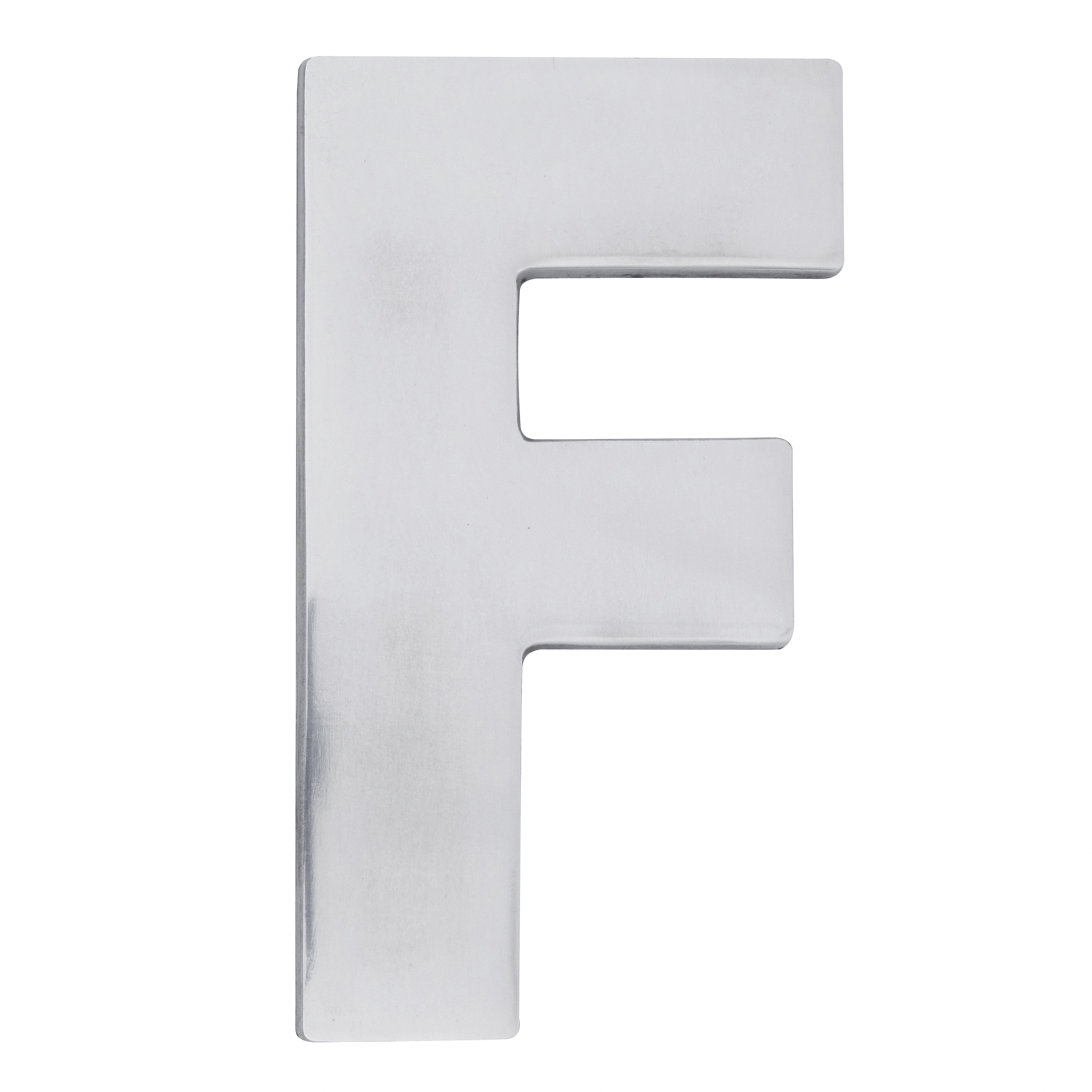 Letra Casa "F" 22cm Parafusar Alumínio Cinza