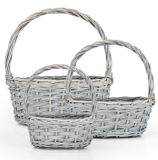 Jogo Cesto Vime Oval Alca Hawi 3pcs 605503427 Floral