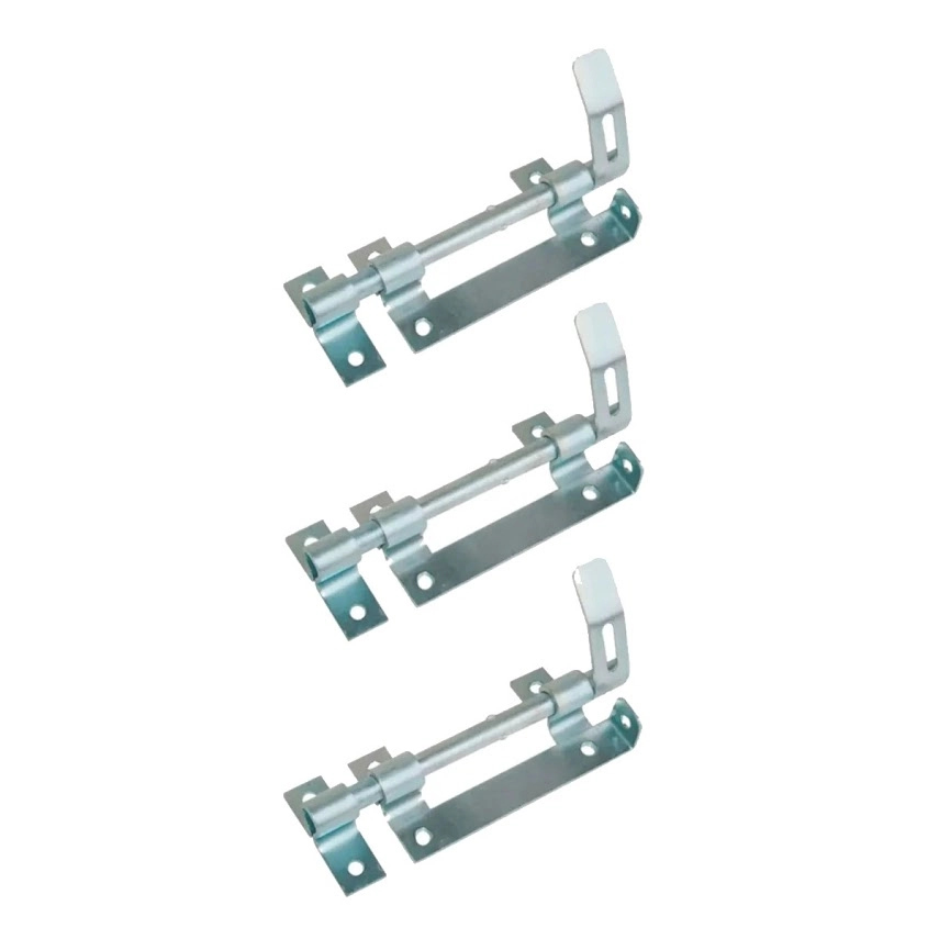 Kit 3 Trinco Ferrolho Para Portão Porteira Aço Zincado 180mm