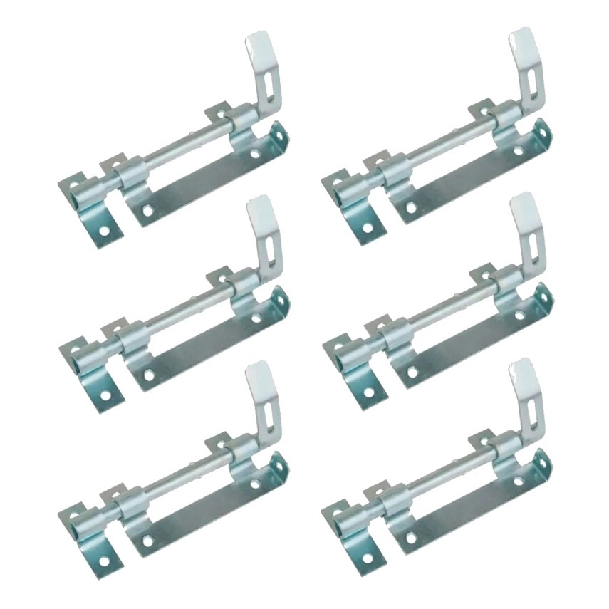 Kit 6 Trinco Ferrolho Para Portão Porteira Aço Zincado 180mm