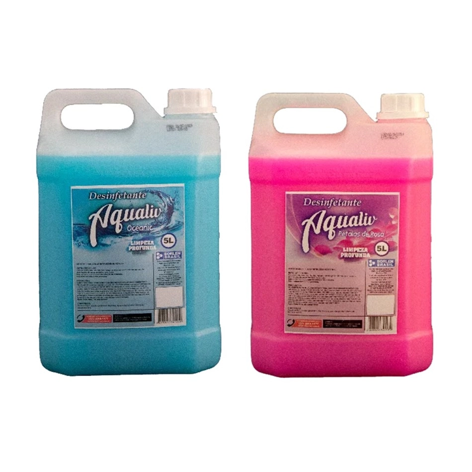 Kit 2 Desinfetante Aqualiv Plus Oceanic E Pétala De Rosa 5l