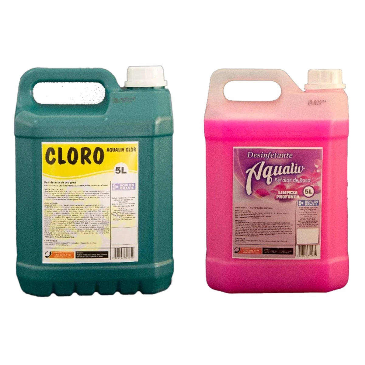 Kit Cloro Aqualiv E Desinfetante Aroma De Pétala De Rosa 5l