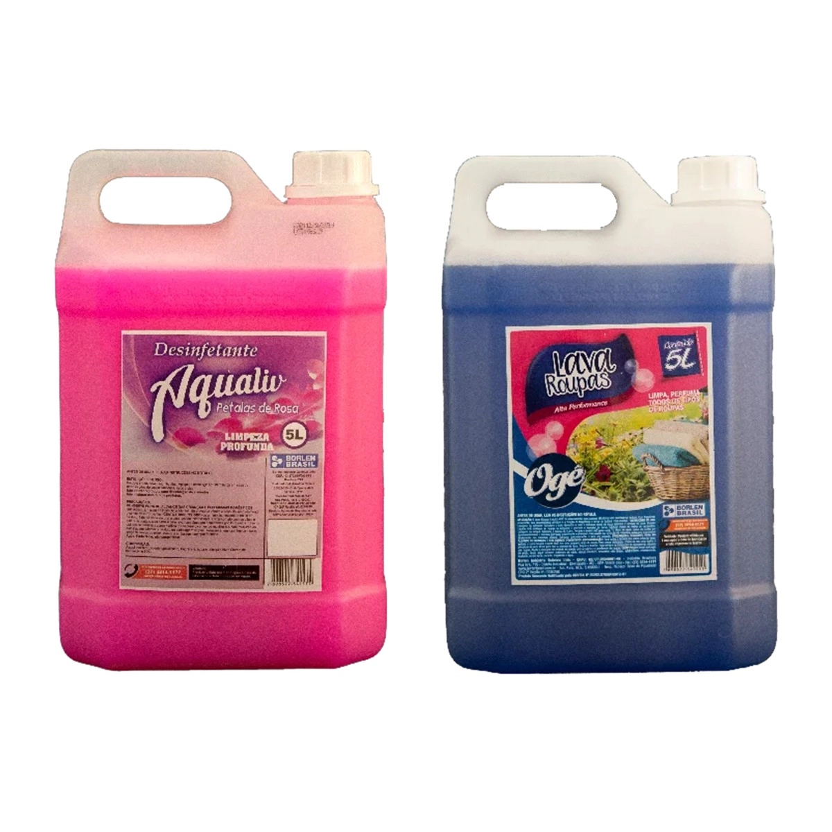 Kit Lava Roupas Ogê E Desinfetante Aqualiv Pétala De Rosa 5l