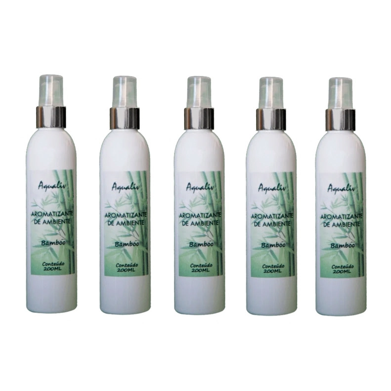 Kit 5 Aromatizador De Ambientes Aroma Bamboo Frasco 200ml