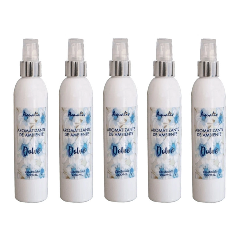 Kit 5 Aromatizador De Ambientes Aroma Dolve Frasco 200ml