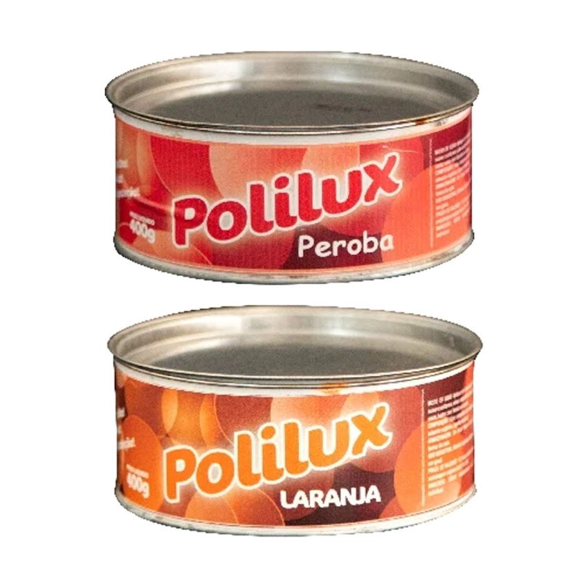 Kit 2 Cera Pastosa Polilux Lata Peroba E Laranja 400g