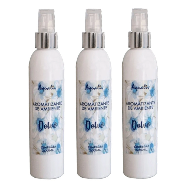 Kit 3 Aromatizador De Ambientes Aroma Dolve Frasco 200ml