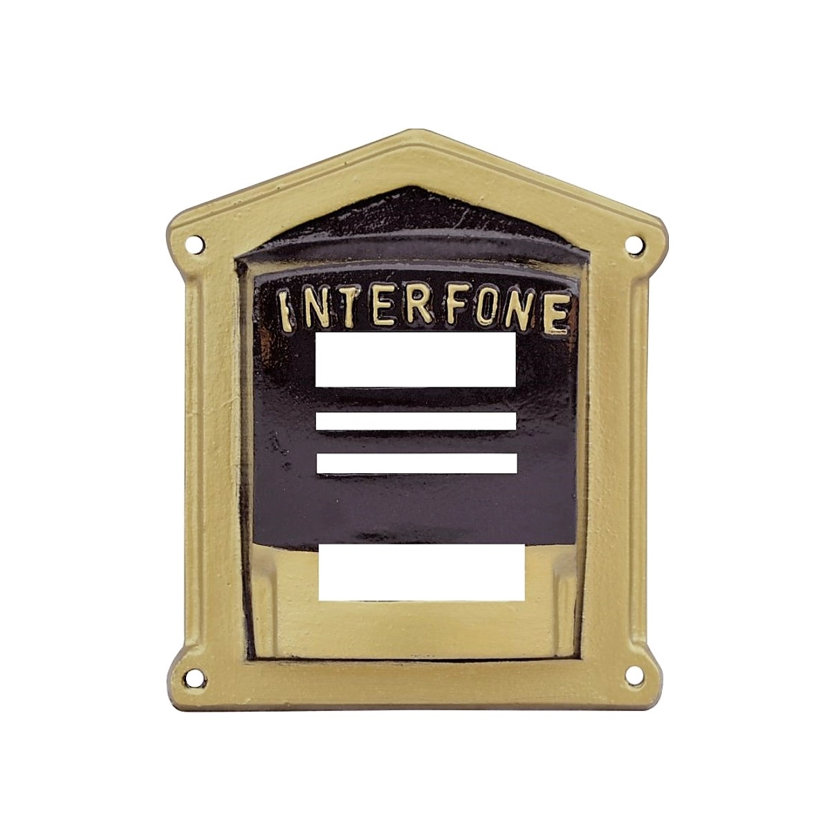 Protetor Interfone Campainha Caixa Alumínio Fundido N02 Ouro
