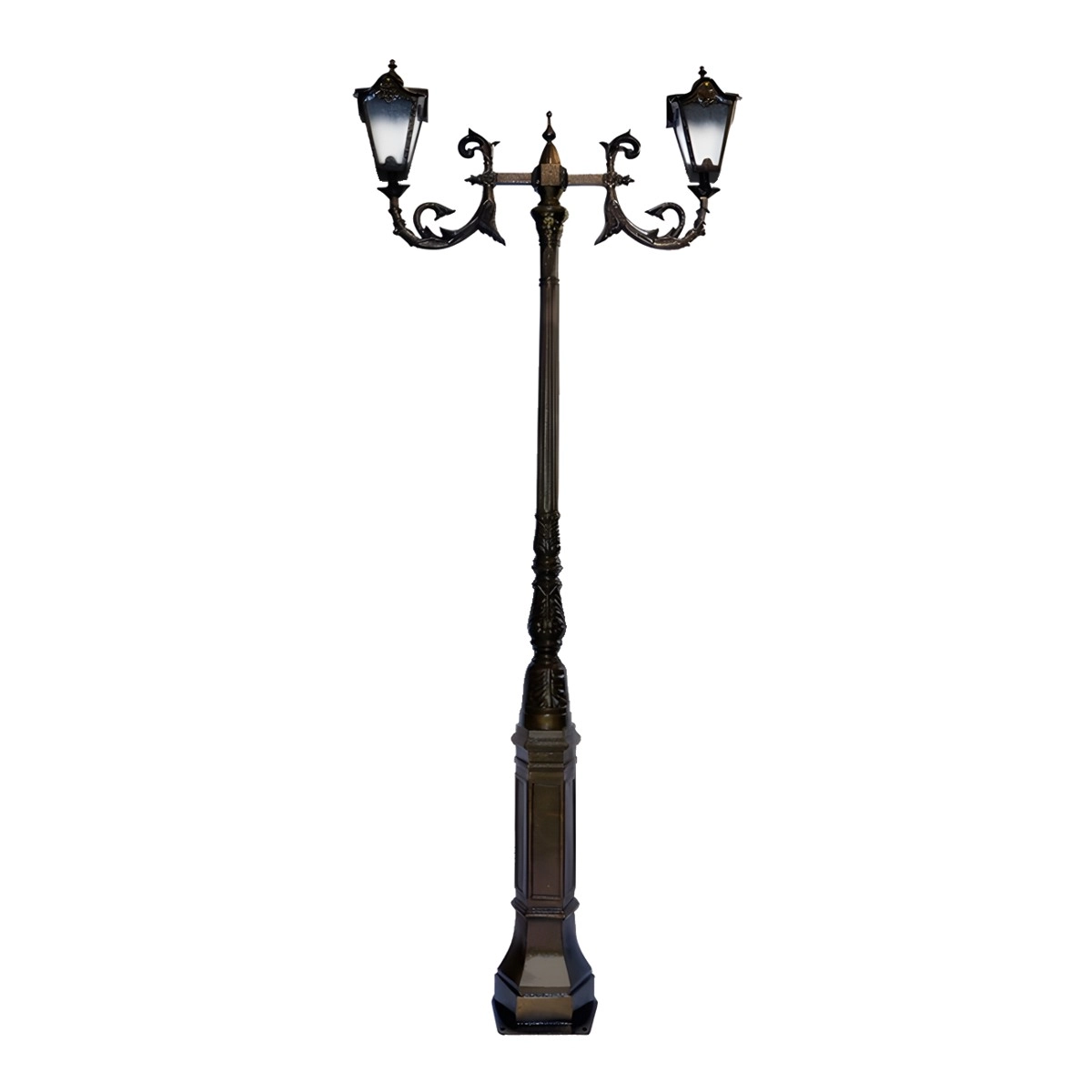 Poste De Jardim Paris 02 Luminárias Genebra Alumínio 304cm