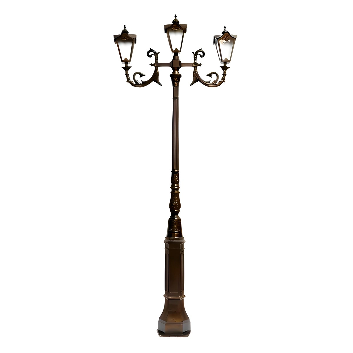 Poste De Jardim Paris 03 Luminárias Genebra Alumínio 314cm