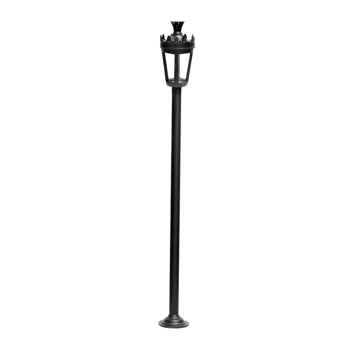 Poste Colonial De Jardim Ouro Preto Led De Alumínio 372cm