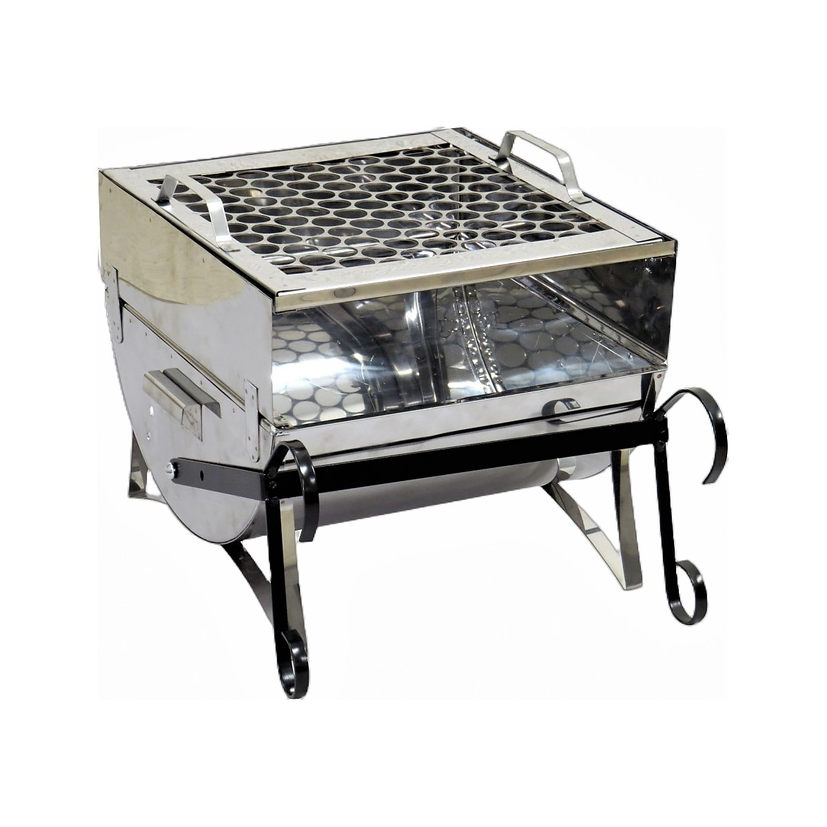 Churrasqueira Náutica Aberta Com Grelha Aço Inox 30x28x24cm