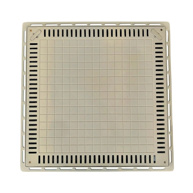 Tampa Casa De Máquina Piscina Lisa Simples Grelha 80x80cm B1