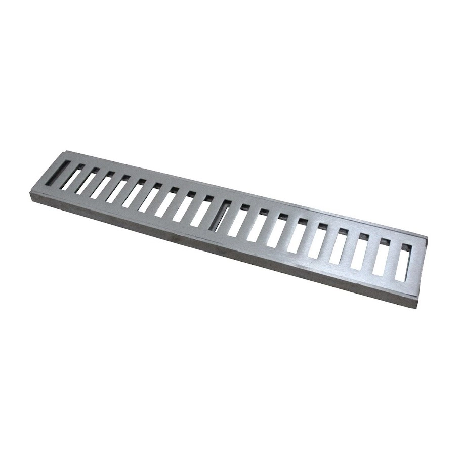 Ralo Grelha Linear Com Caixilho Em Alumínio Escovado 10x50cm