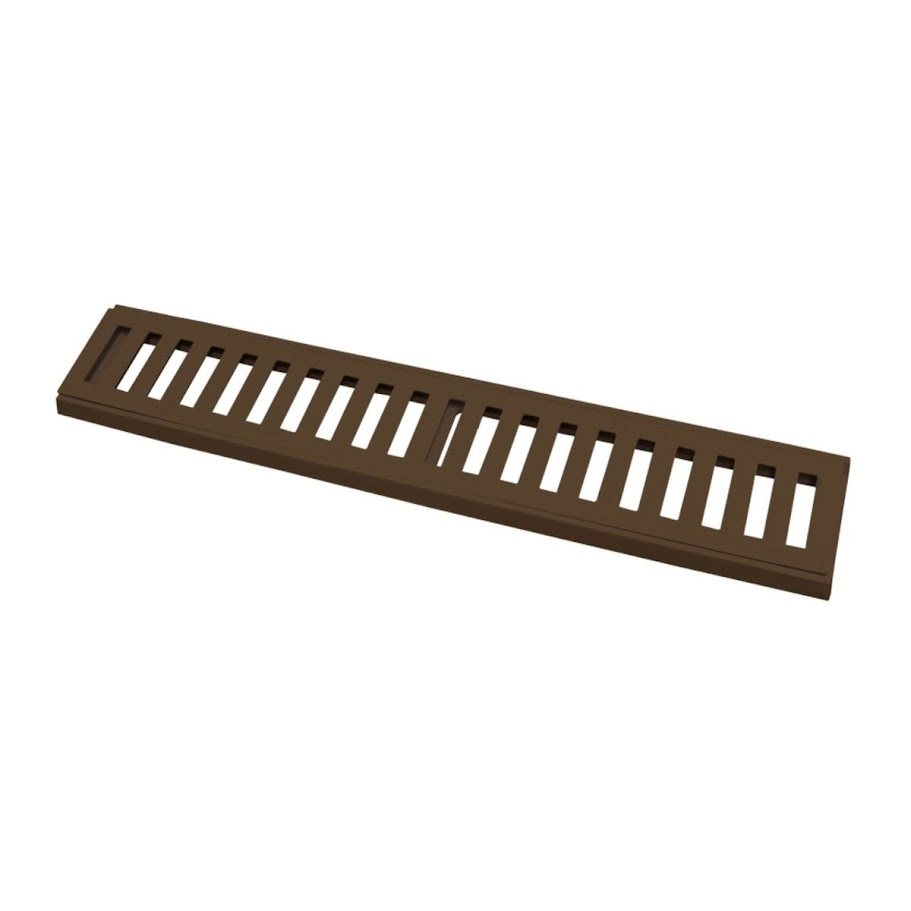 Ralo Grelha Linear Com Caixilho Em Alumínio Marrom 10x50cm