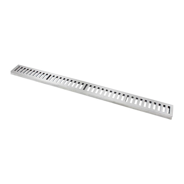 Ralo Grelha Linear Com Caixilho Alumínio Escovado 10x100cm