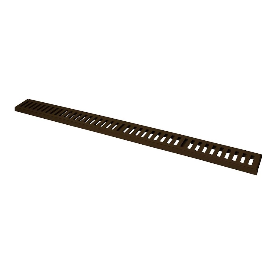 Ralo Grelha Linear Com Caixilho Em Alumínio Marrom 10x100cm