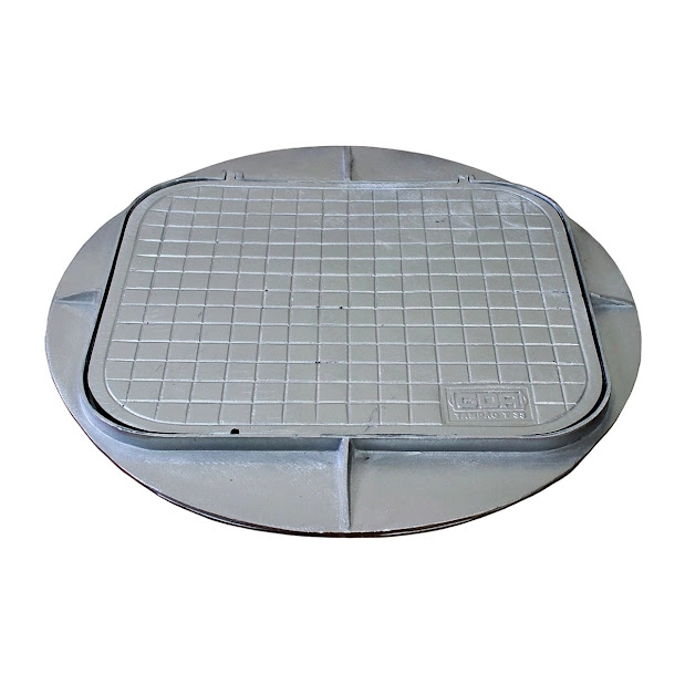 Tampa Tampão De Chão Articulado T33 Com Aba Redondo 58x49cm