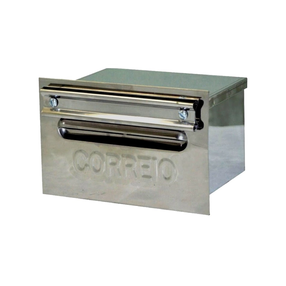 Caixa Correio Cartas Envelope Inox Para Grade 20x21x12cm