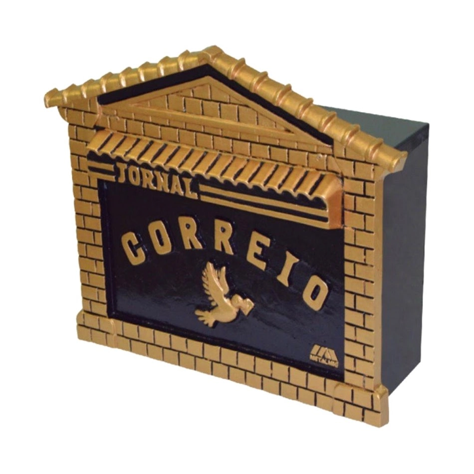 Caixa Correio Para Cartas Jornal Castelo Detras 15x44x30cm