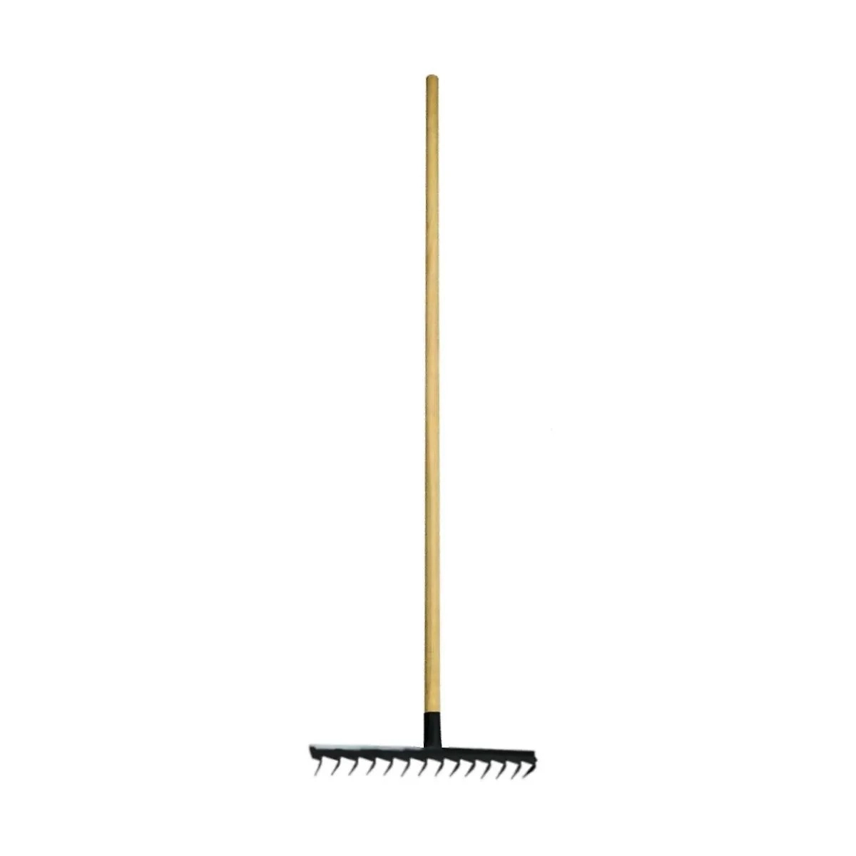 Ancinho 16 Dentes Aço Carbono Cabo Madeira Pra Limpeza 125cm