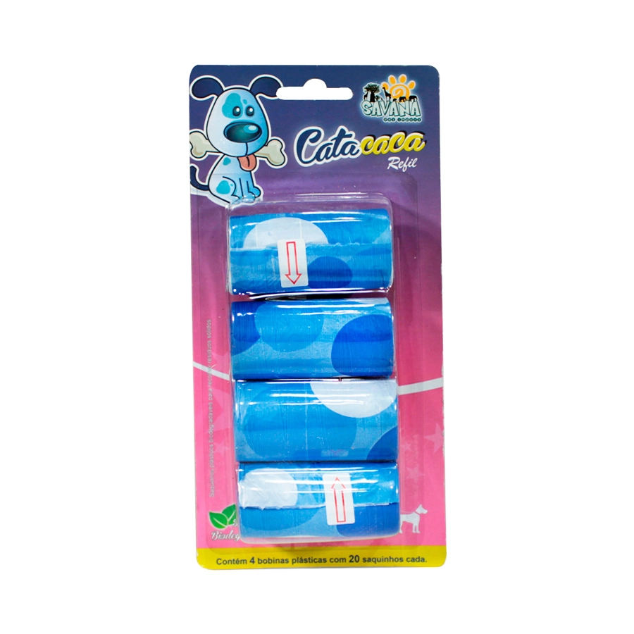 Cata Caca Refil Saco Azul Com 4 Rolos