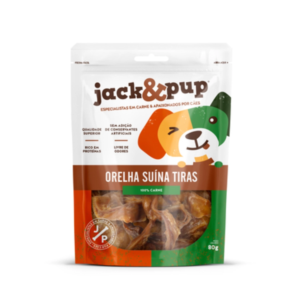 J P Orelha Suína Tiras 80g