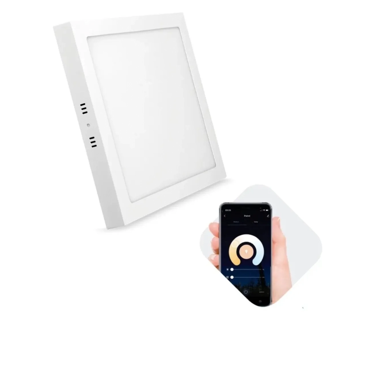 Plafon Painel Quadrado Sobrepor 24w Inteligente Smart Wi-fi