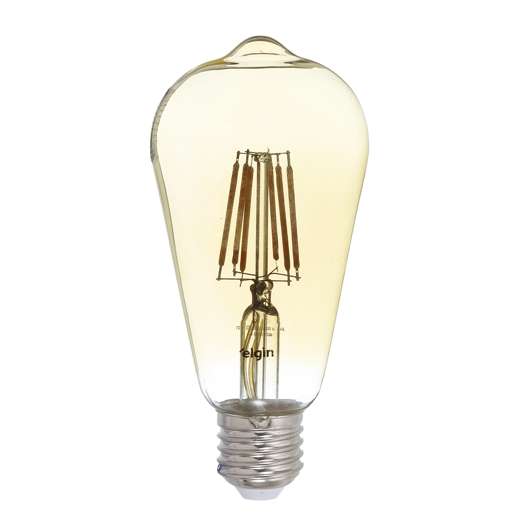 Lâmpada de LED Inteligente Filamento E27 Pêra 6W 600lm Luz Amarela Bivolt Elgin