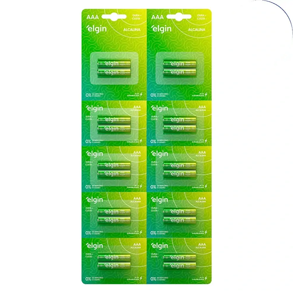 Pilha Elgin Aaa Alcalina Blister Grande C/2 Unid