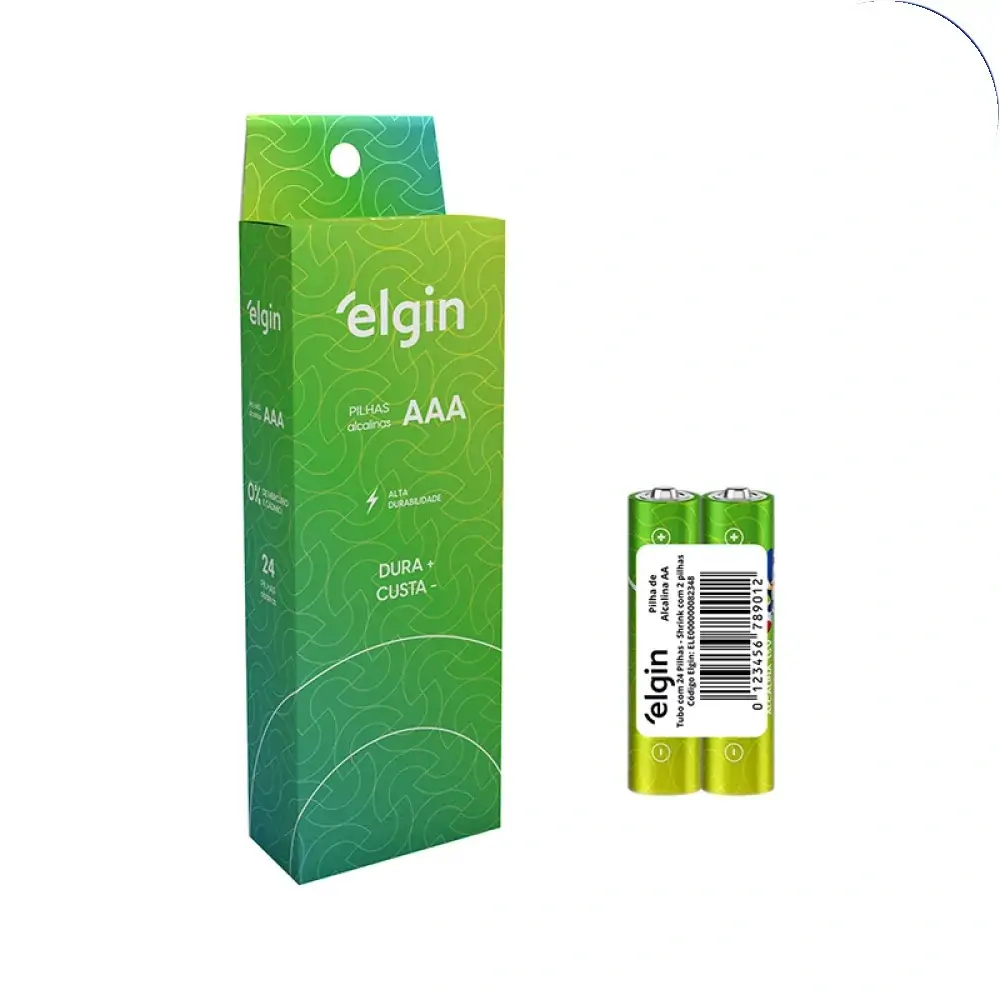 Tubo Elgin C/ 24 Pilhas Aaa Alcalinas