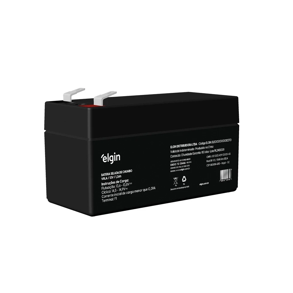Bateria Chumbo Vlra 12v 1 3ah Terminal F187 - Elgin