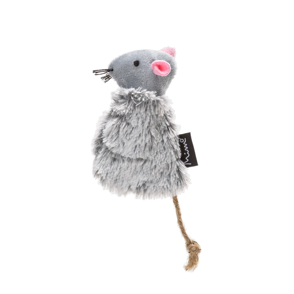 Brinquedo Ratinho Bege Catnip Cinza Mimo Pp135