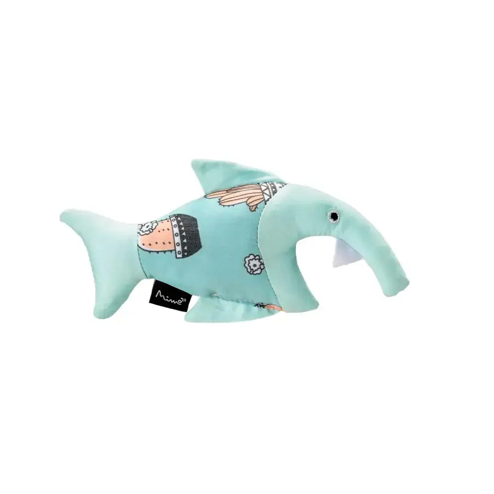 Brinquedo De Pelúcia Para Gatos Buddy Shark Azul Mimo Pp245 Lider Brinquedos
