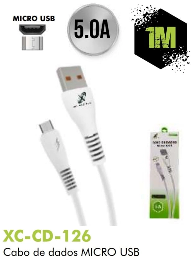 Cabo Dados Micro Usb 5.0a Xc Cd 126 Flex