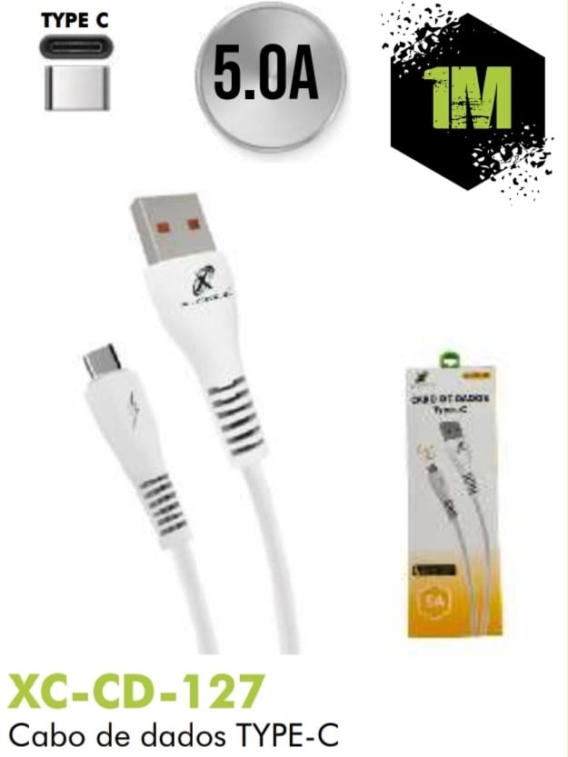 Cabo Dados Usb Type C 5.0a Xc Cd 127 Flex