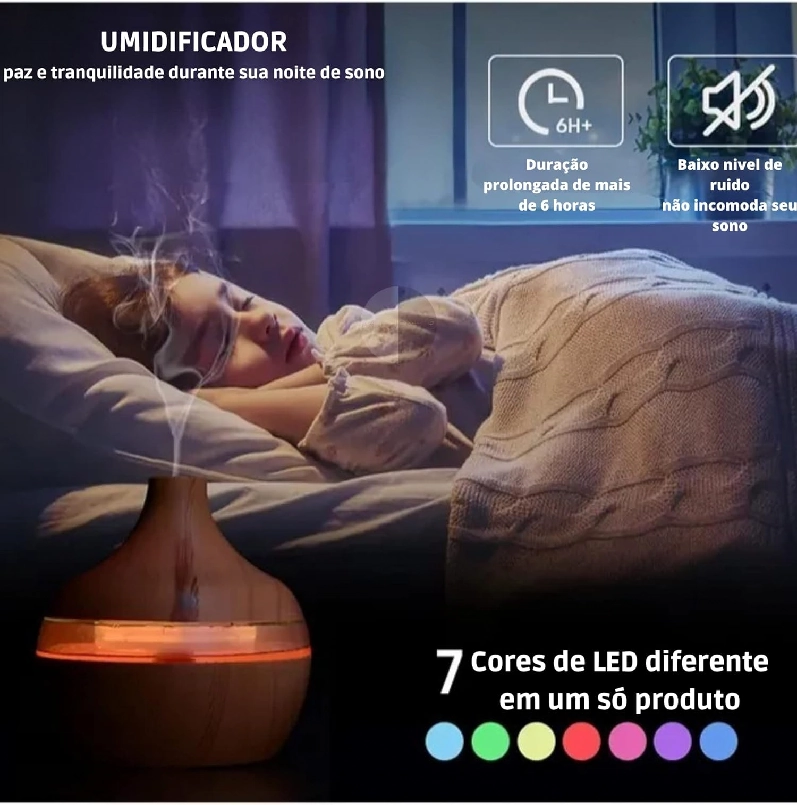 Umidificador Ultrassonico Led 300ml Xc Um 03 Flex