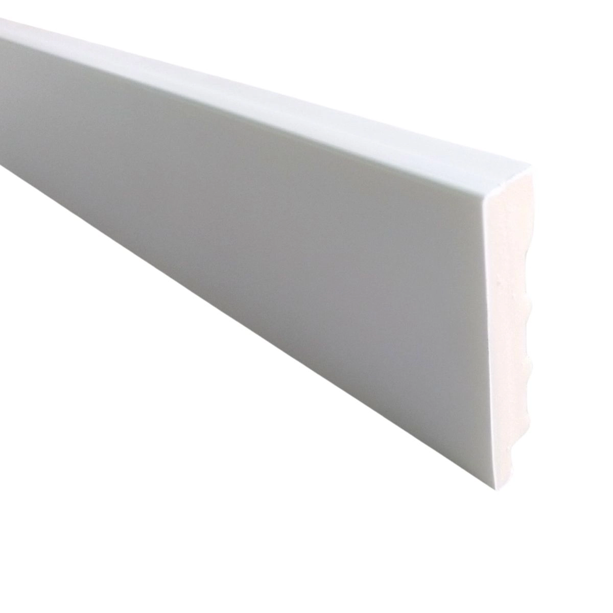 Rodape Poliestireno 7cm Branco Liso - 2,4 Metros