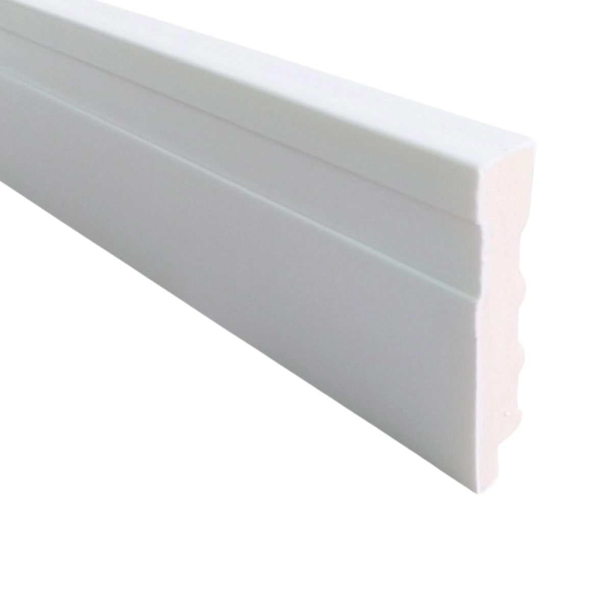 Rodapé De Poliestireno 7cm Branco Frisado - 2,4 Metros