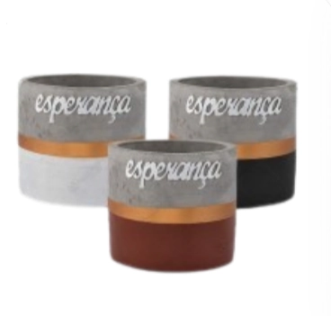 Mini Vaso Esperanca Cimento Cores Sortidas 8,5x10cm Yins Home