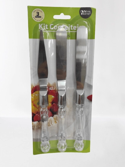 Kit Espatula Cabo Cristal C/3 Pcs