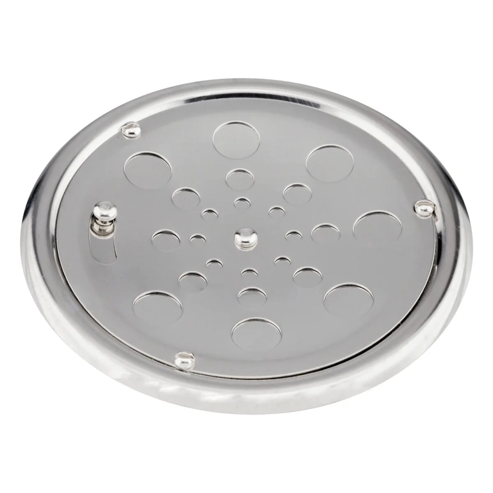 Grelha Redonda Com Fecho E Com Caixilho Cromada Polida Fani 1911 Inox 10cm